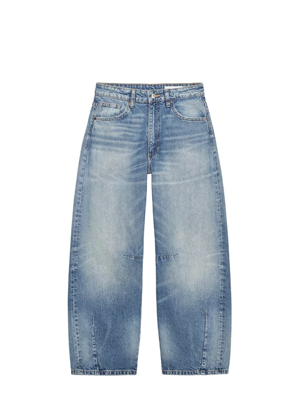 Zara Washed Light Blue Wide-Leg Jeans